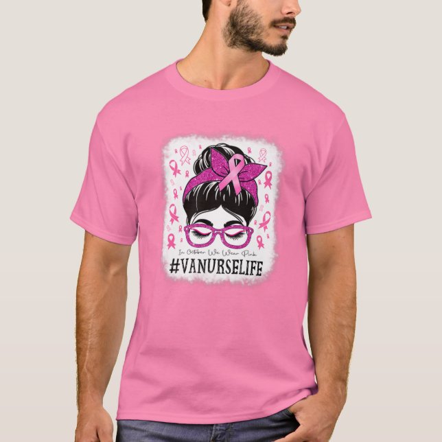 Camiseta Enfermera De La VA En Octubre Usamos Cáncer De Mam (Anverso)