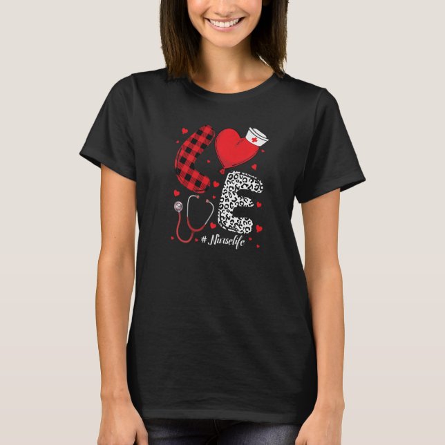Camiseta Enfermera de la vida de búfalo con amor feliz Vale (Anverso)
