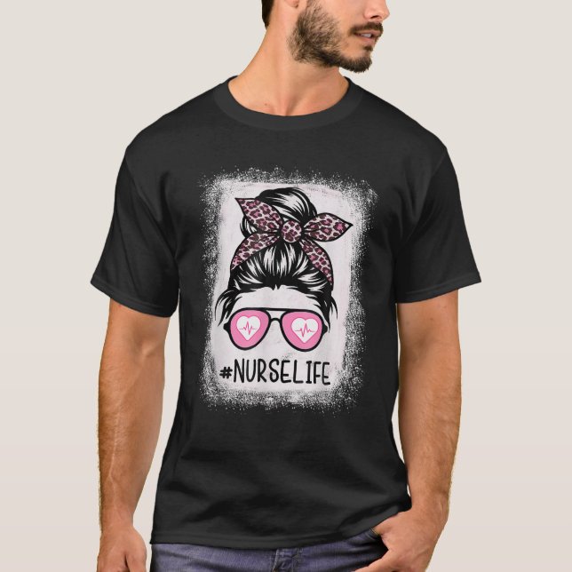 Camiseta Enfermera De La Vida Enferma De Un Leopardo Rosa D (Anverso)