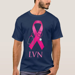 Camiseta Enfermera de LVN Stethoscope Cinta rosada Cinta cu