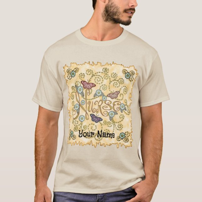 Camiseta enfermera de mariposa (Anverso)