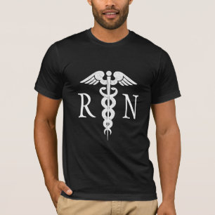 Camiseta Enfermera de medicina clínica Caduceus RN Black