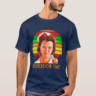 Camiseta Enfermera de medicina con ramas de tiempo vintage