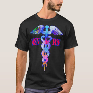 Camiseta Enfermera de MSN Registrada RN Caduceus Enfermería