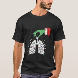 Camiseta Enfermera de Navidad Terapeuta Respiratorio Pulmon
