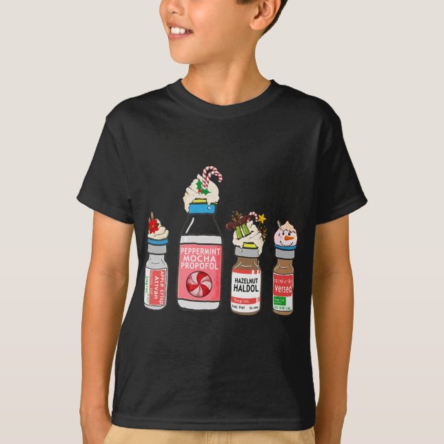 Camiseta Enfermera de Navidades de Peppermint Mocha Propofo (Anverso)