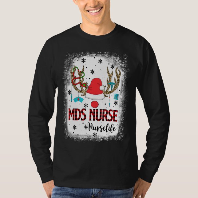Camiseta Enfermera de Navidades de renos Pajama Nurs de Red (Anverso)