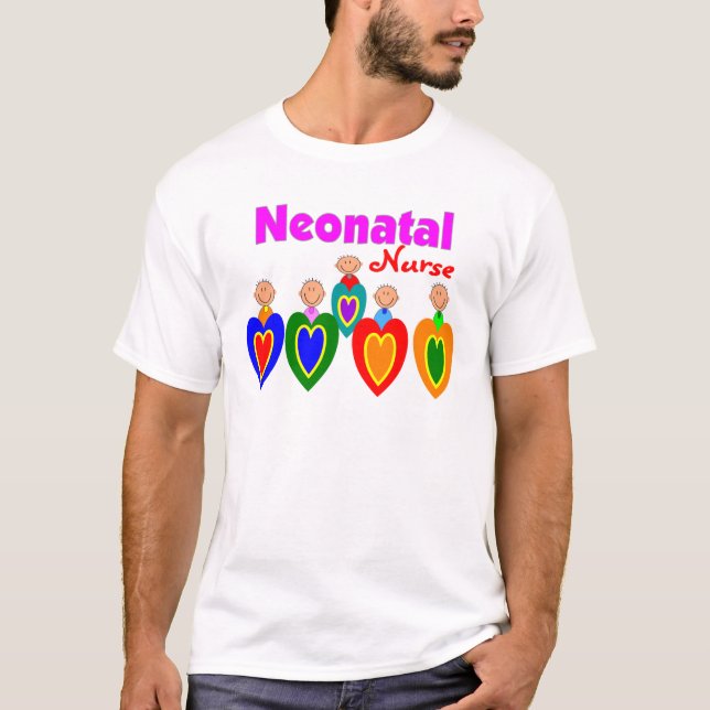 Camiseta Enfermera de Neontal--Gráficos adorables del bebé (Anverso)