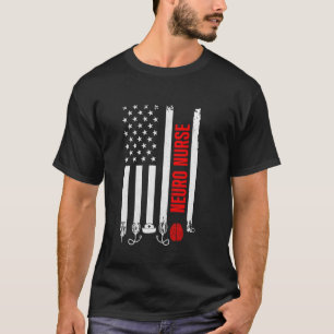 Camiseta Enfermera De Neurociencia Bandera De Estados Unido