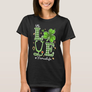 Camiseta Enfermera de Ob St Patricks Day Love Stethoscope R