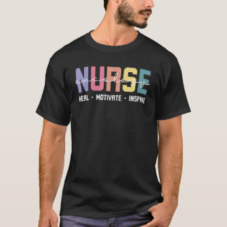 Camiseta Enfermera de Oncología Ama Inspirar Sanar Atención