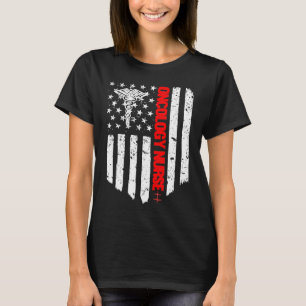 Camiseta Enfermera de oncología Bandera Americana RN Enferm