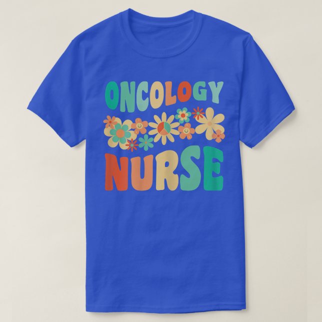 Camiseta Enfermera de Oncología de Enfermeras con Cuta Flor (Diseño del anverso)
