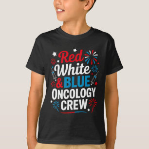 Camiseta Enfermera De Oncología Rojo Blanco Y Azul 4 De Jul
