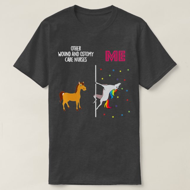 Camiseta Enfermera De Ostomía Herida Unicornio Otros  (Diseño del anverso)