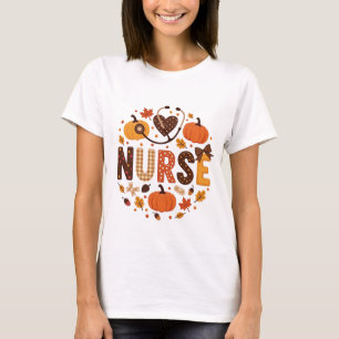 Camiseta Enfermera de otoño - Cuta acuarela y colorido