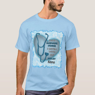 Camiseta Enfermera de parteras del corazón azul