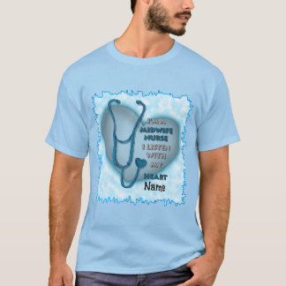 Camiseta Enfermera de parteras del corazón azul
