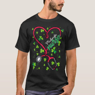 Camiseta Enfermera de parteras St Patricks Day Love Stethos