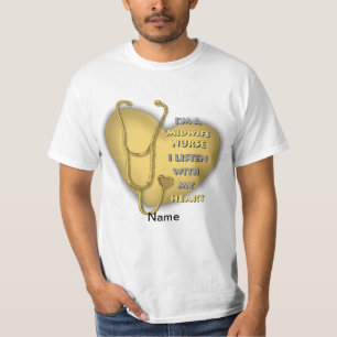 Camiseta Enfermera de partería del corazón amarillo