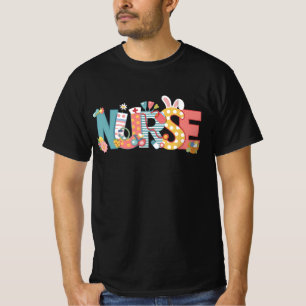 Camiseta Enfermera de Pascua Estetoscopio Conejito Conejo H