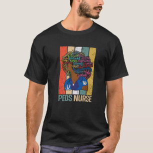 Camiseta Enfermera de PEDS para afroamericanos Melanin Nu