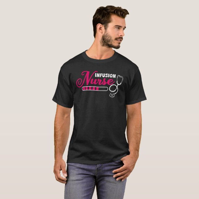 Camiseta Enfermera de perfusión Tipografía (Anverso completo)