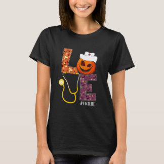 Camiseta Enfermera de PICU Amor Vida Disfraz de Calabaza de