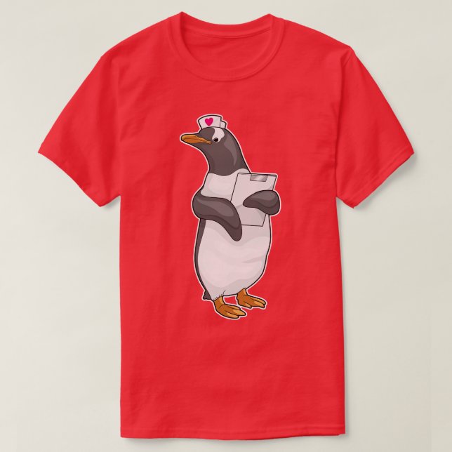 Camiseta Enfermera de pingüino Stethoscopios (Diseño del anverso)
