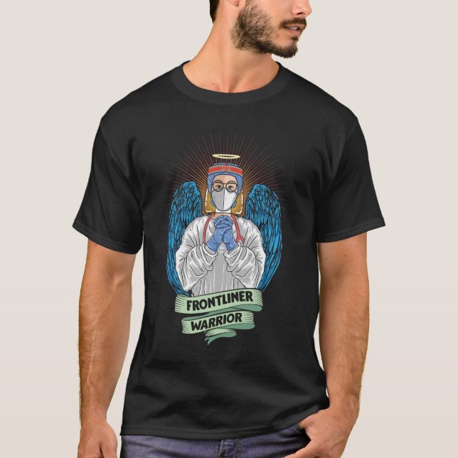 Camiseta Enfermera de primera línea de guerrero asistente m (Anverso)