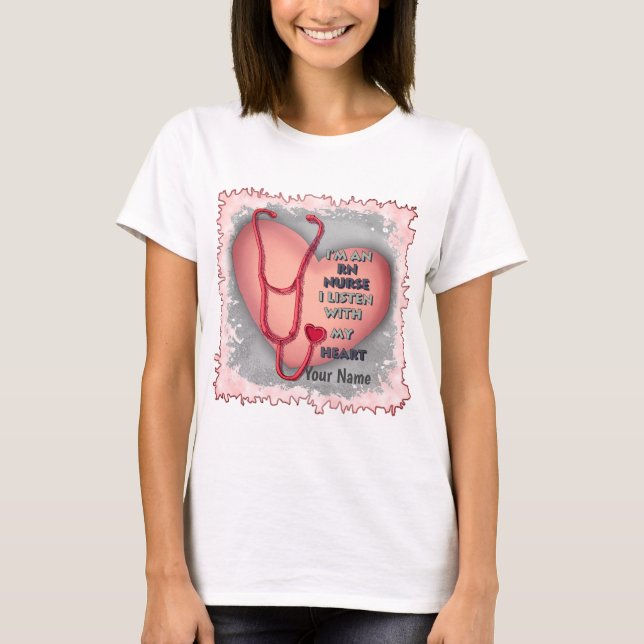 Camiseta Enfermera de Red Heart Registrada (Anverso)