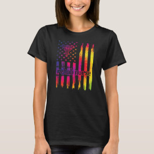Camiseta Enfermera de rehabilitación de bandera estadounide