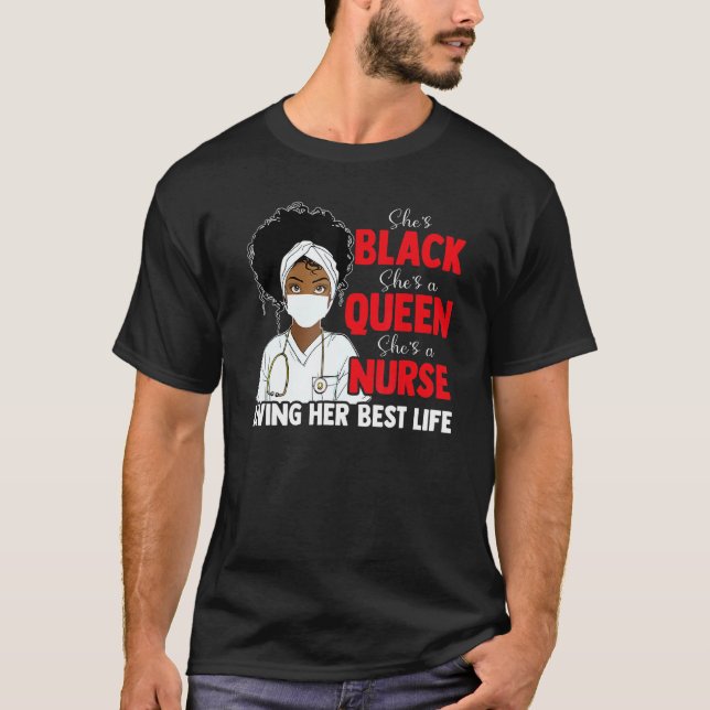 Camiseta Enfermera de Reina Negra Vida Mejor Bhm Melanin Gi (Anverso)