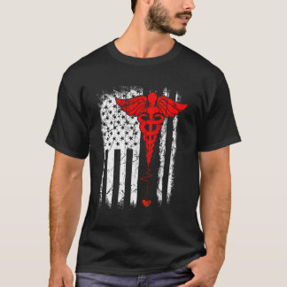 Camiseta Enfermera de ropa patriótica delgada línea roja ba