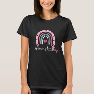 Camiseta enfermera de salud de la mujer arcoíris