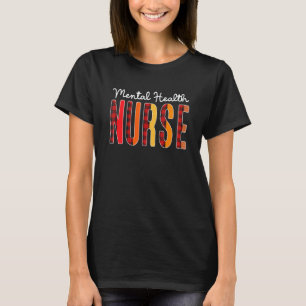 Camiseta Enfermera de Salud Mental Cuadro Corazón Rojo Amor