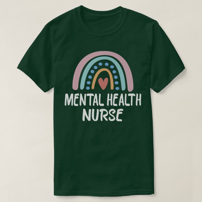 Camiseta Enfermera de salud mental Estetioscopio de corazón (Diseño del anverso)
