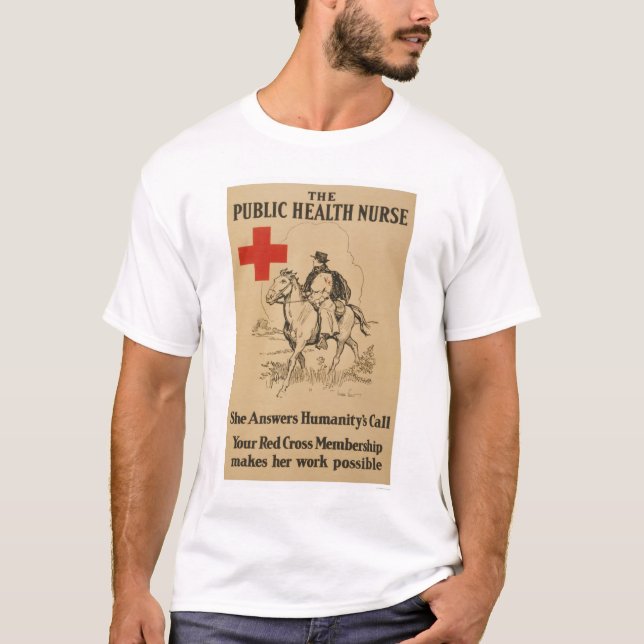 Camiseta Enfermera de salud pública - ella contesta a la (Anverso)