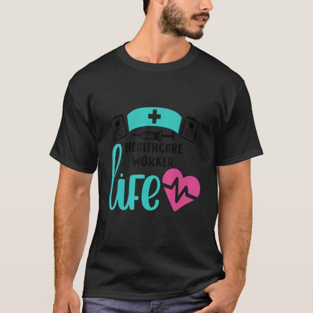 Camiseta Enfermera de salud Trabajador de la vida latido Va (Anverso)