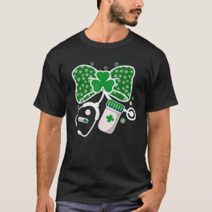 Camiseta Enfermera de San Patricio Coquette Bow Stethoscope