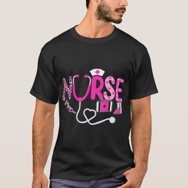 Camiseta Enfermera de sensibilización sobre el cáncer de ma (Anverso)