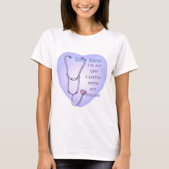 Camiseta Enfermera de Stethoscope LPN (Anverso)