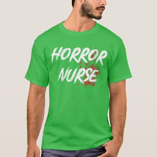 Camiseta Enfermera de terror femenino sangre gore cuello en