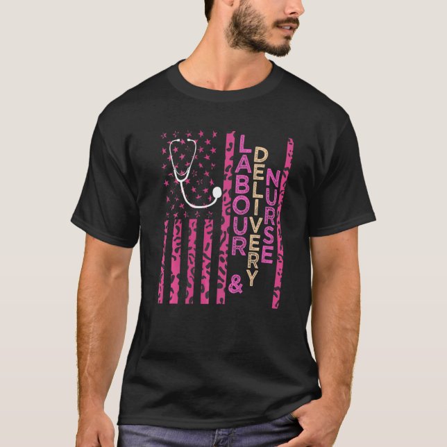 Camiseta Enfermera de trabajo y entrega Leopardo impresión  (Anverso)