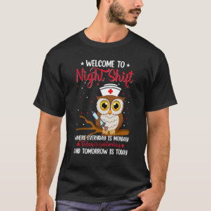 Camiseta Enfermera de turno nocturno Lechuzas Enfermería RN