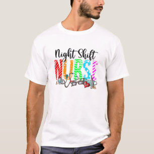 Camiseta Enfermera de turno nocturno Plaid Red Love Heart S