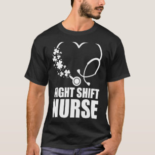 Camiseta Enfermera de turno nocturno San Patricio Día Steth