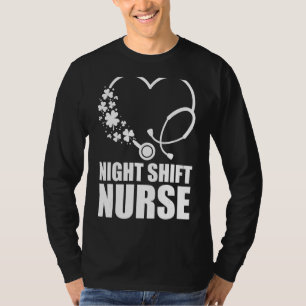 Camiseta Enfermera de turno nocturno San Patricio Día Steth