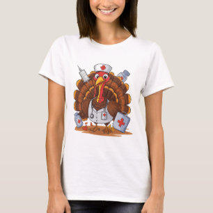 Camiseta Enfermera de Turquía Stethoscope Día de Acción de