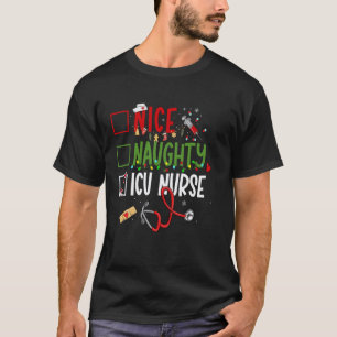 Camiseta Enfermera de UCI agradable y traviesa de Navidad C